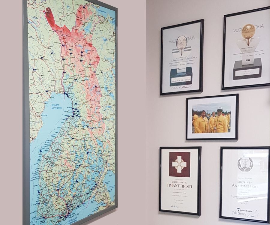Maansiirtoliike Kaihu kartta ja diplomit