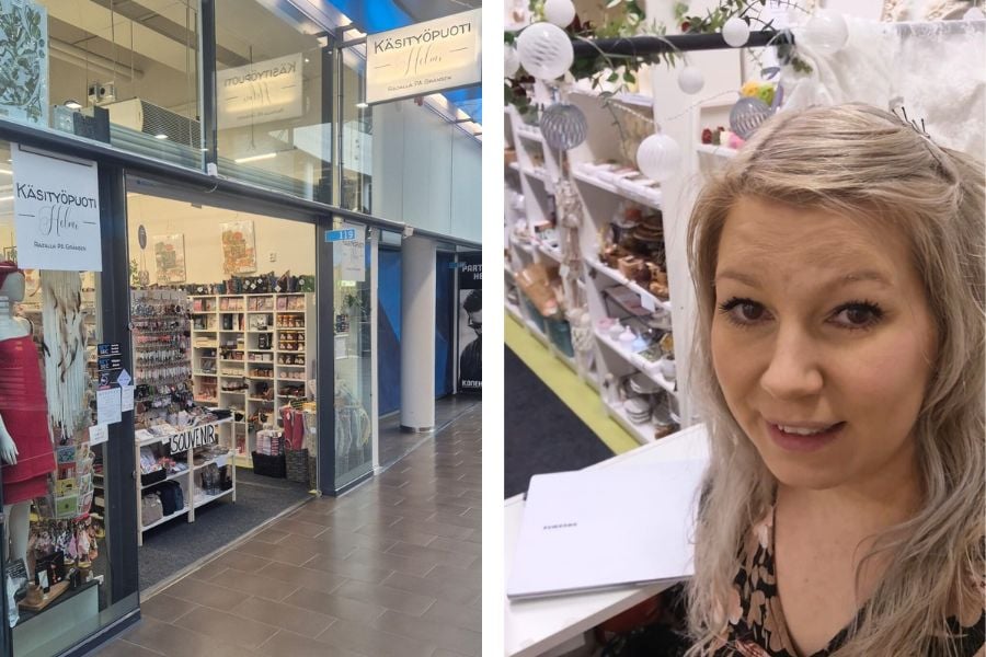 Käsityöpuoti Helmi Tornio yrittäjä Sara Tilja
